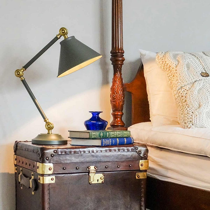 Elstead PV ELEMENT GAB Provence Element 1 Light Mini Table Lamp Dark Grey/Aged Brass