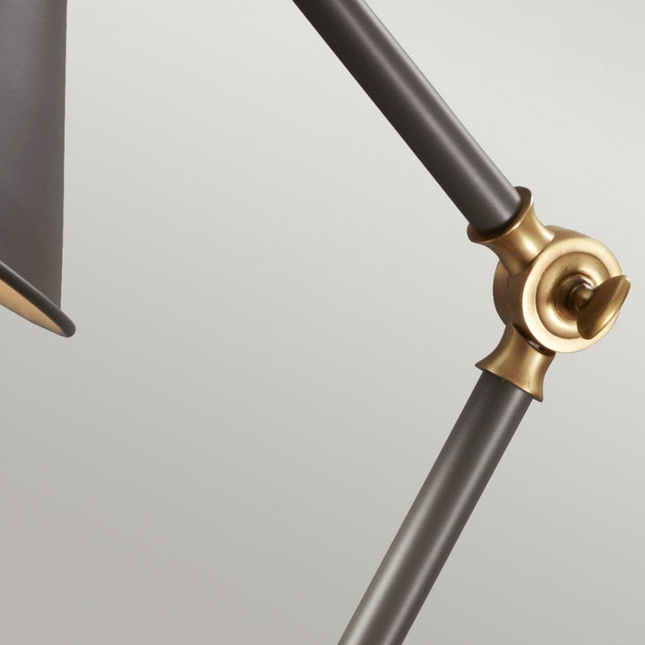 Elstead PV ELEMENT GAB Provence Element 1 Light Mini Table Lamp Dark Grey/Aged Brass