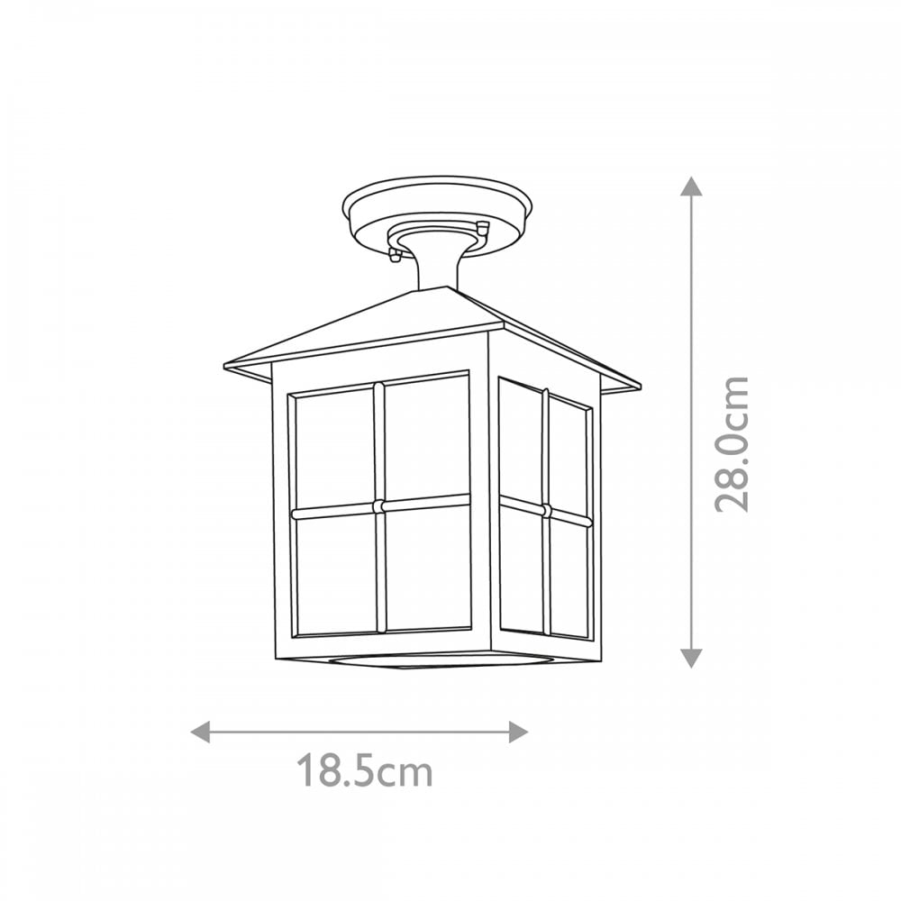 Elstead BL18A BLACK Winchester Rigid Tube Lantern Black
