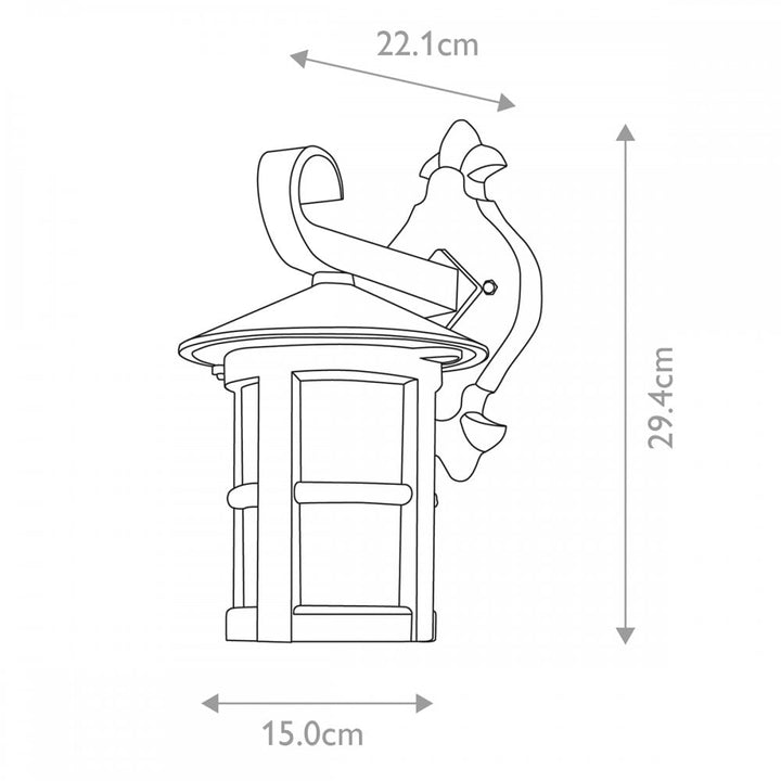 Elstead BL21 BLACK E27 Hereford Wall Lantern Black