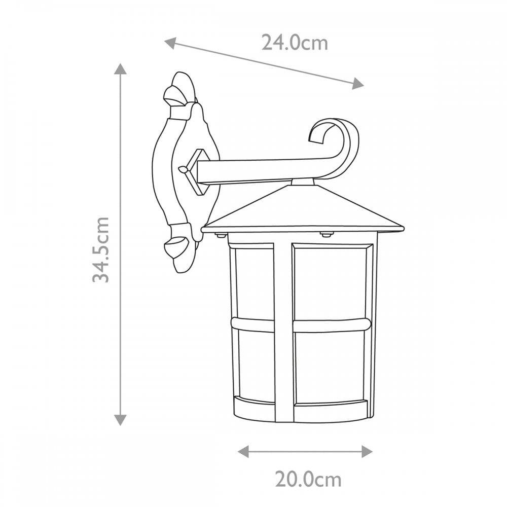 Elstead BL21/G BLACK Hereford Wall Lantern Black