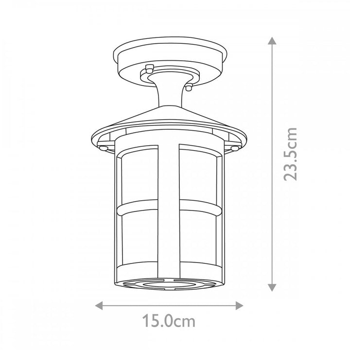 Elstead BL21A BLACK Hereford Ridgid Tube Lantern Black