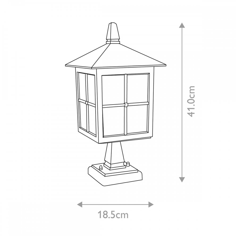 Elstead BL25 BLACK Winchester Pedestal Lantern Black