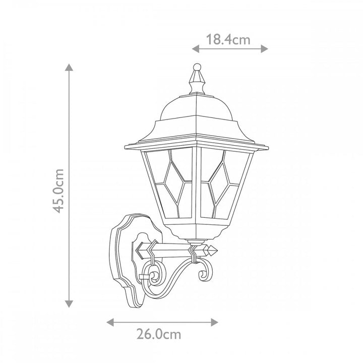 Elstead NR1 BLK Norfolk Wall Lantern Black