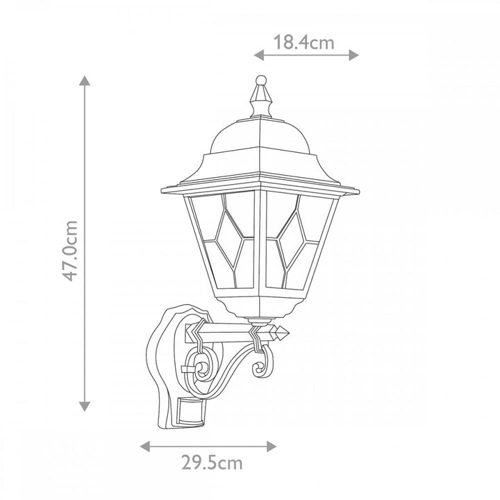 Elstead NR1 PIR BLACK Norfolk PIR Lantern Black