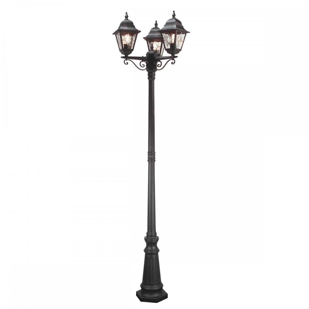 Elstead NR8 BLK Norfolk Triple Lamp-post Black
