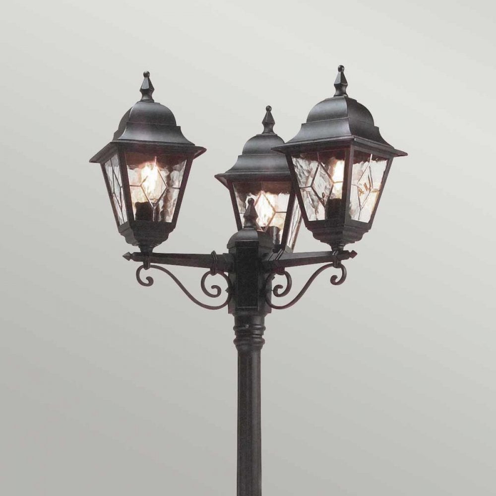 Elstead NR8 BLK Norfolk Triple Lamp-post Black