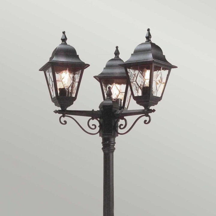Elstead NR8 BLK Norfolk Triple Lamp-post Black
