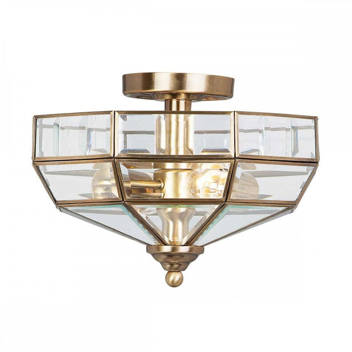 Elstead OLD PARK AB Old Park Two Light Semi-flush Antique Brass
