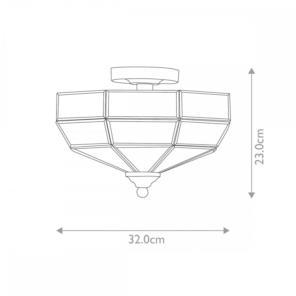Elstead OLD PARK AB Old Park Two Light Semi-flush Antique Brass