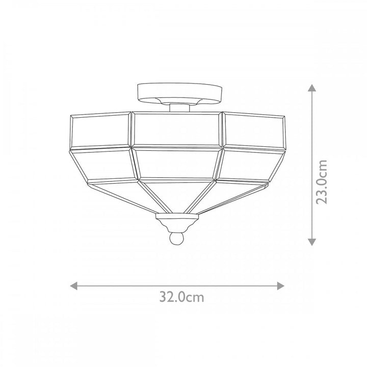 Elstead OLD PARK AB Old Park Two Light Semi-flush Antique Brass