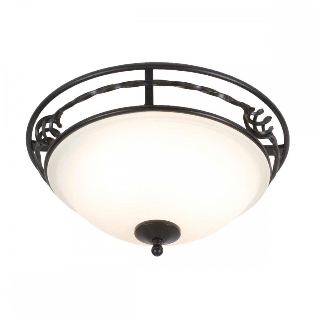Elstead PB/F/A BLACK Pembroke Two Light Flush Black