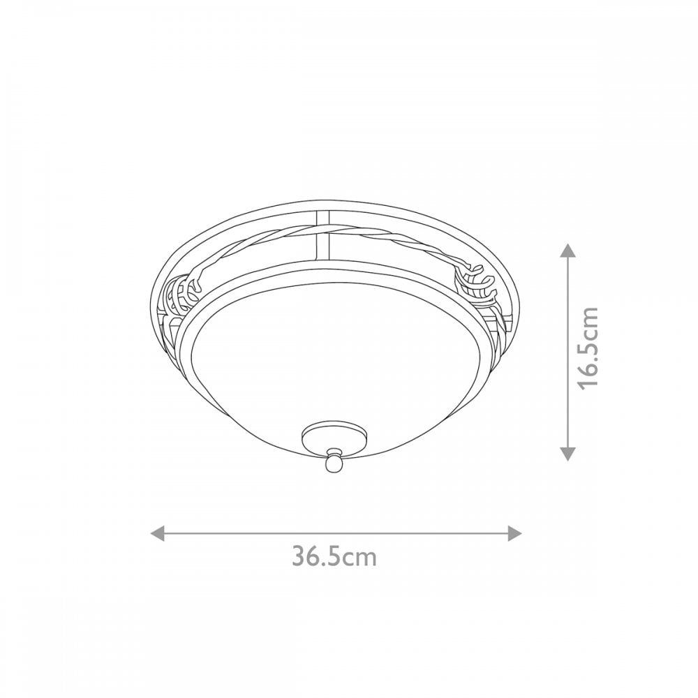 Elstead PB/F/A BLACK Pembroke Two Light Flush Black