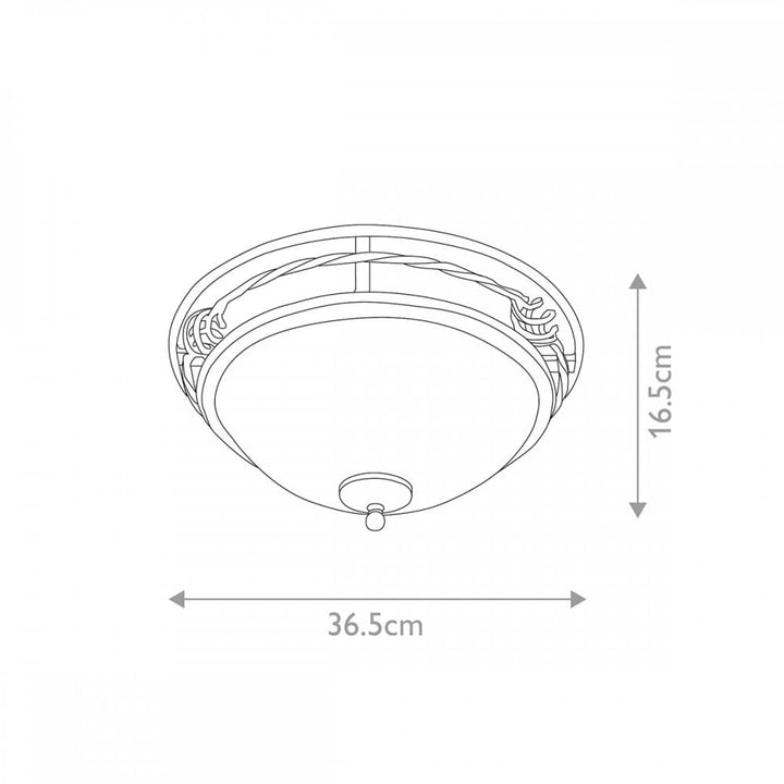 Elstead PB/F/A BLACK Pembroke Two Light Flush Black
