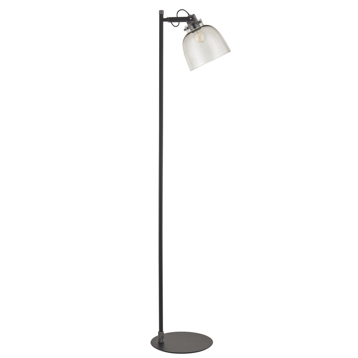 Endon 107013 1 Light Floor Lamp Smokey Grey Tinted Glass & Black Chrome Plate