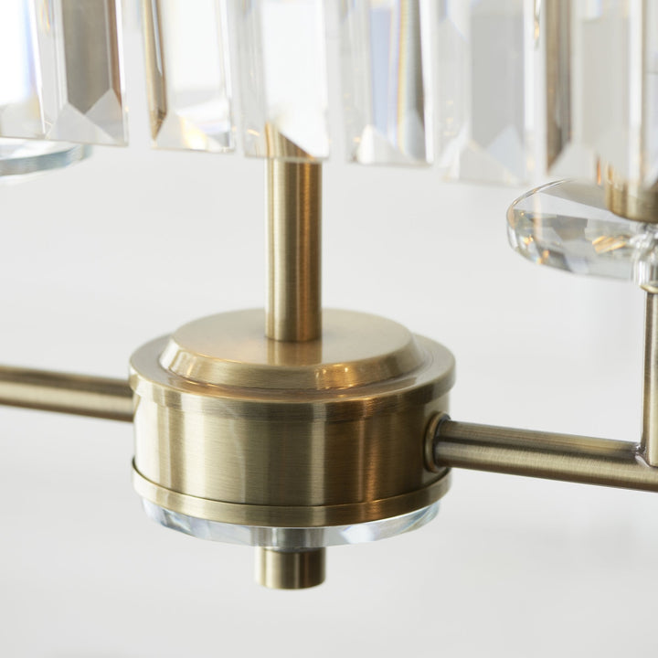 Endon 110539 4 Light Pendant Antique Brass Plate & Clear Cut Glass