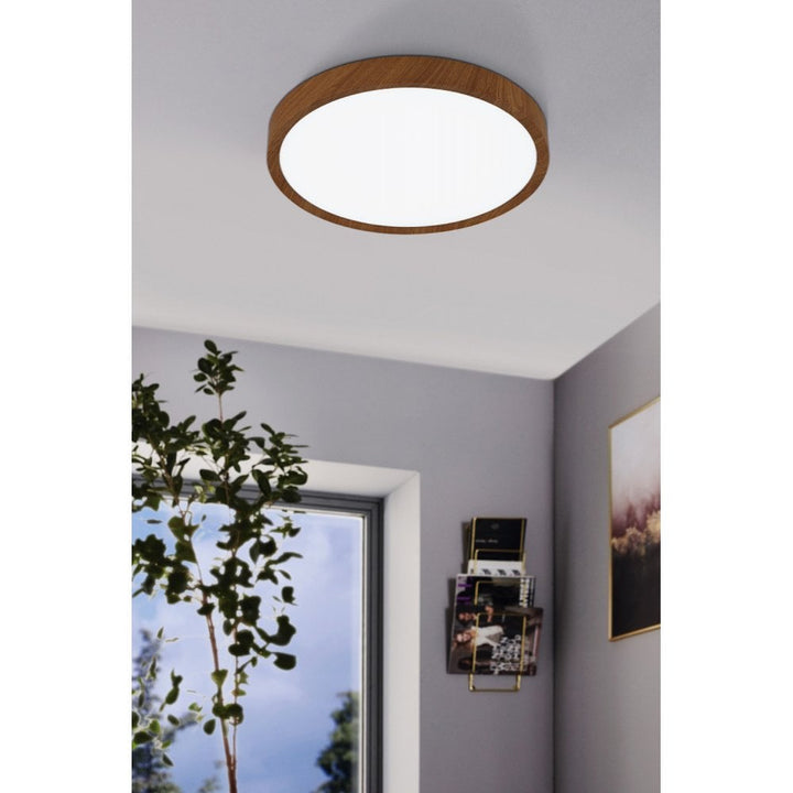 Eglo 98601 Musurita 1-Light Wood-Effect LED Circular Ceiling Light