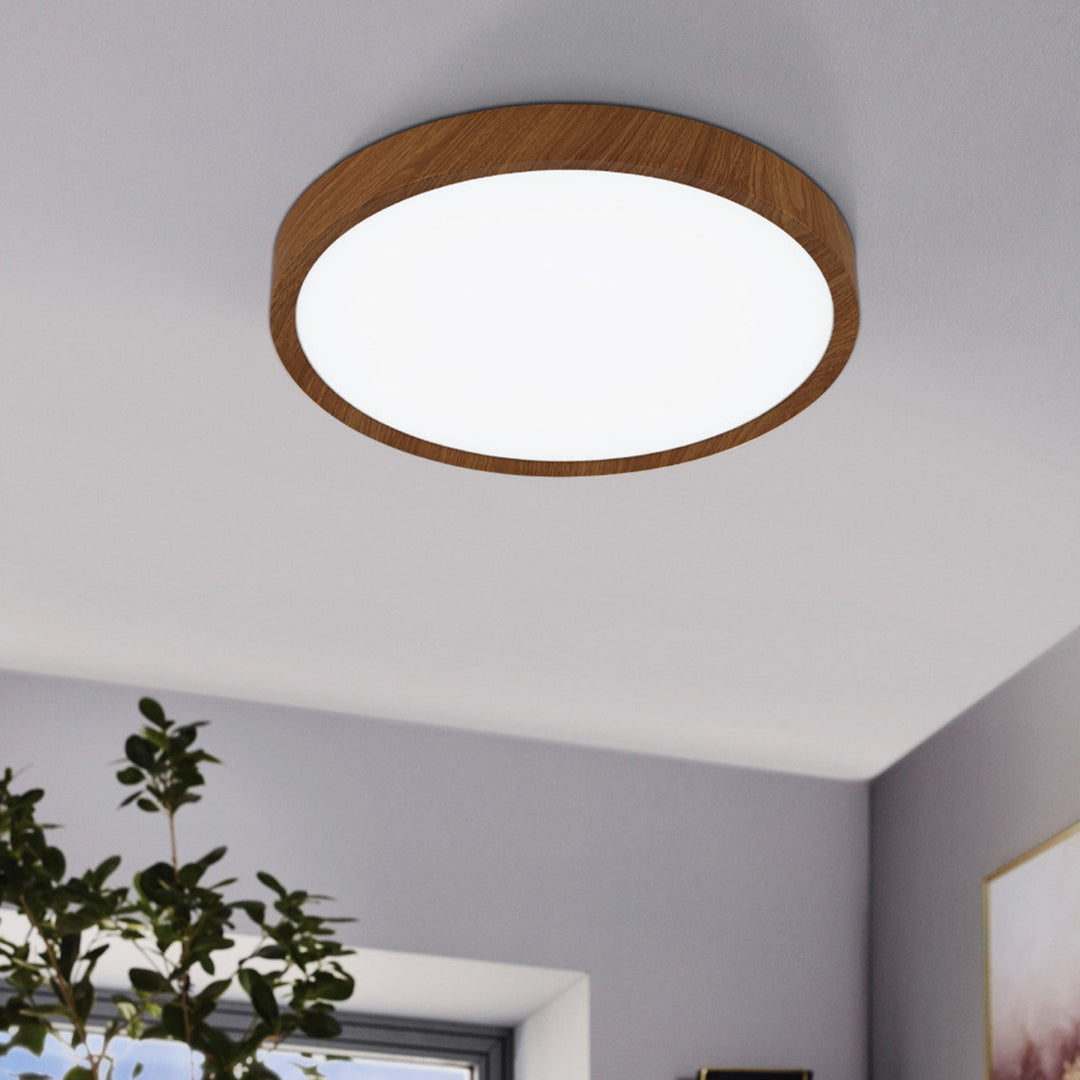 Eglo 98601 Musurita 1-Light Wood-Effect LED Circular Ceiling Light
