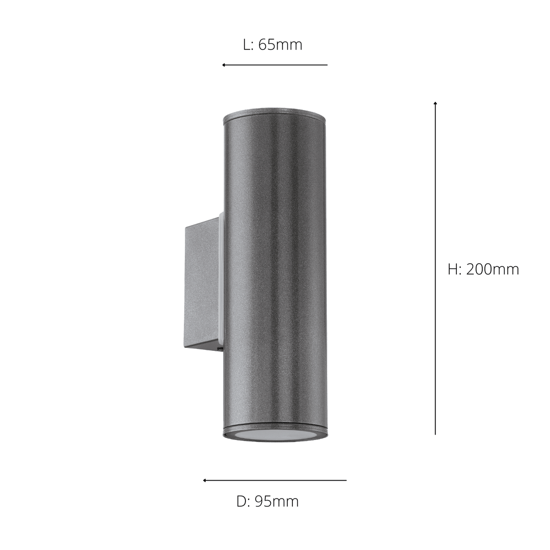 Eglo 94103 Riga 2-Light LED Up/Down Exterior Wall Light Anthracite