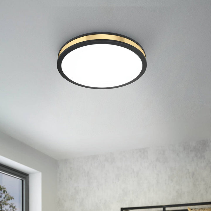 Eglo 99406 Pescaito LED Black/Gold Flush Round Ceiling Light