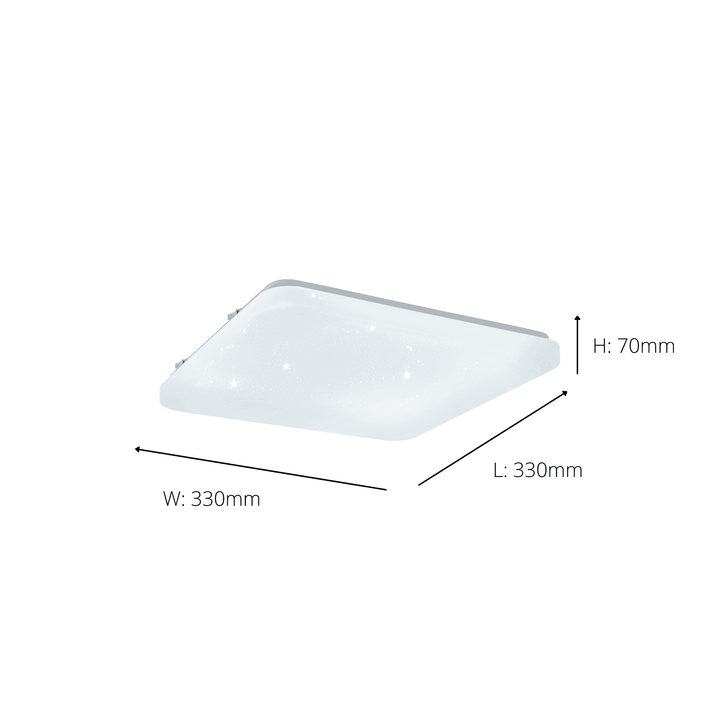 Eglo 97881 Frania-S LED Square Crystal effect Wall/Ceiling Light