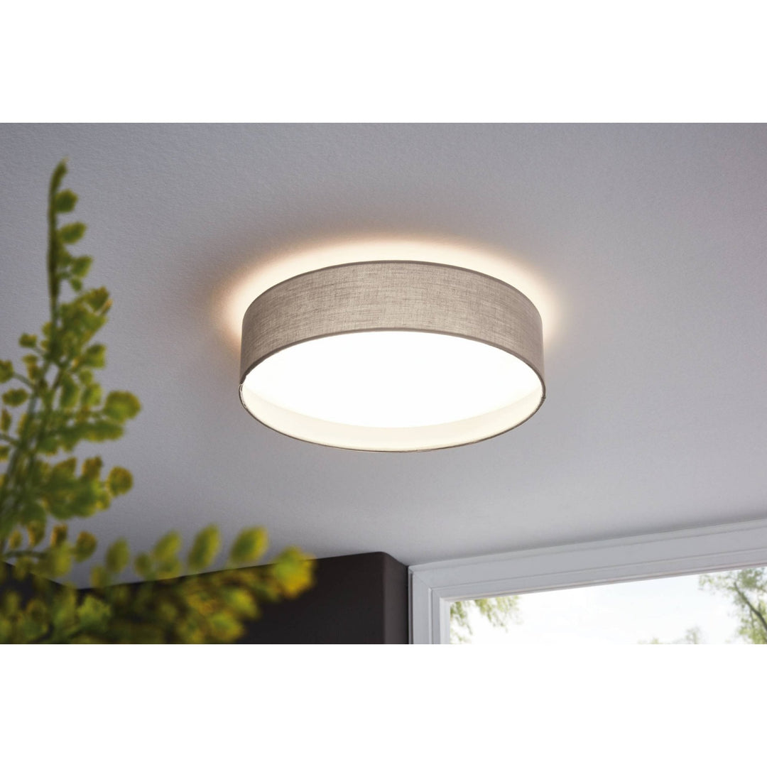 Eglo 31589 Pasteri 1-Light Taupe Fabric LED Ceiling Light