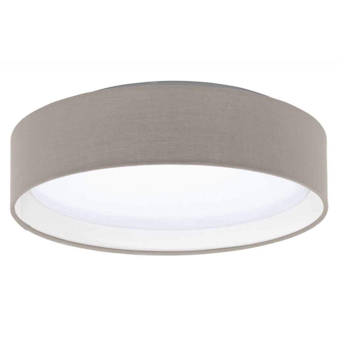 Eglo 31589 Pasteri 1-Light Taupe Fabric LED Ceiling Light