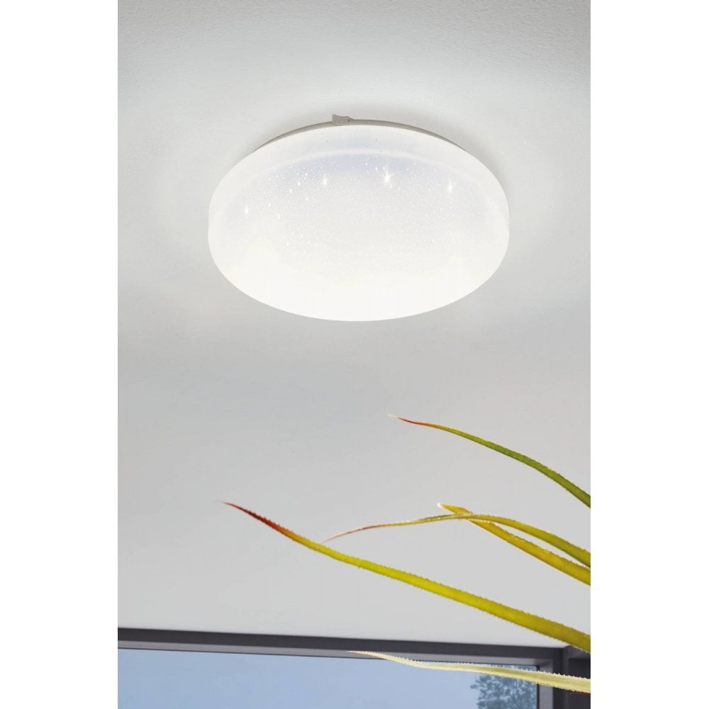 Eglo 97877 Frania-S Rounded White Crystal Effect Wall/Ceiling Light
