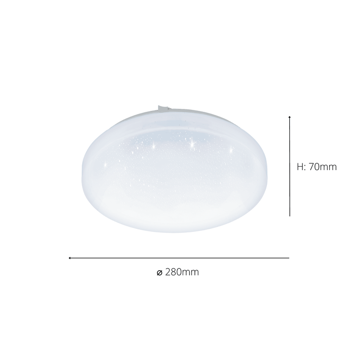 Eglo 97877 Frania-S Rounded White Crystal Effect Wall/Ceiling Light