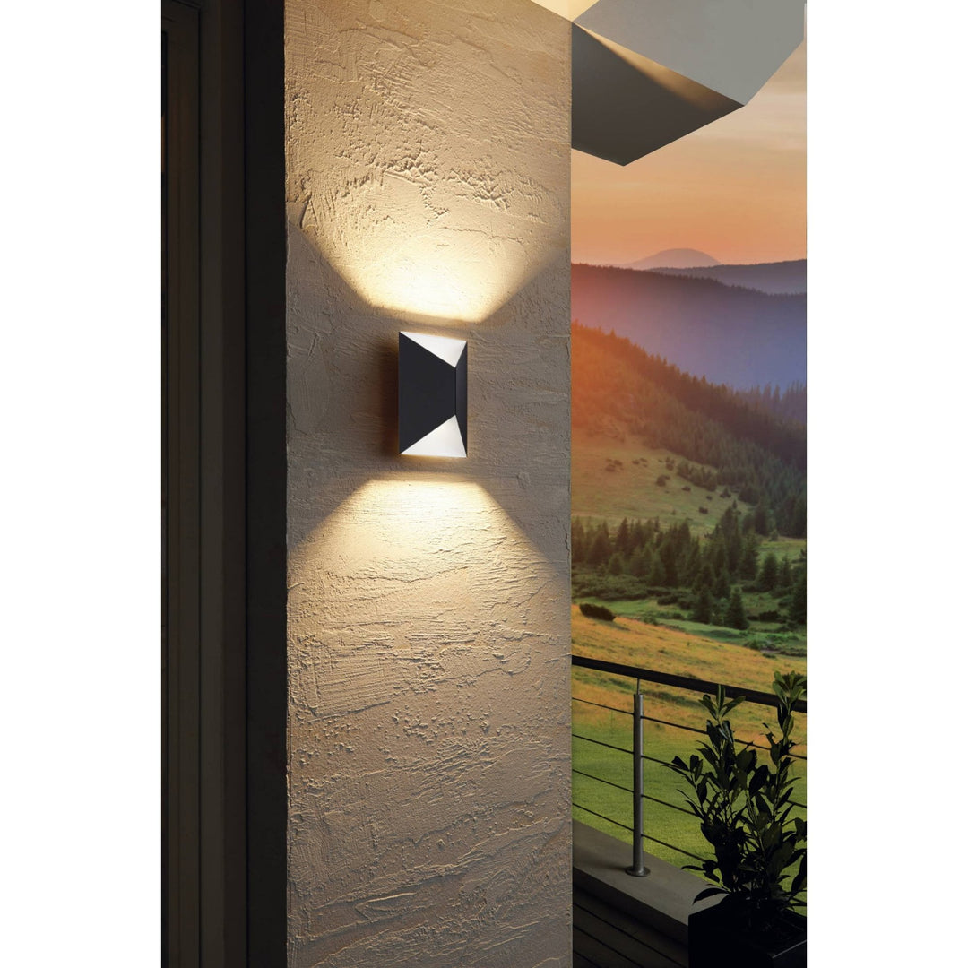 Eglo 93994 Predazzo 2-Light LED Exterior Wall Light In Anthracite And White