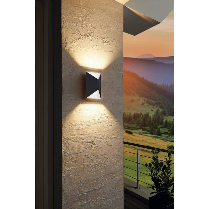 Eglo 93994 Predazzo 2-Light LED Exterior Wall Light In Anthracite And White
