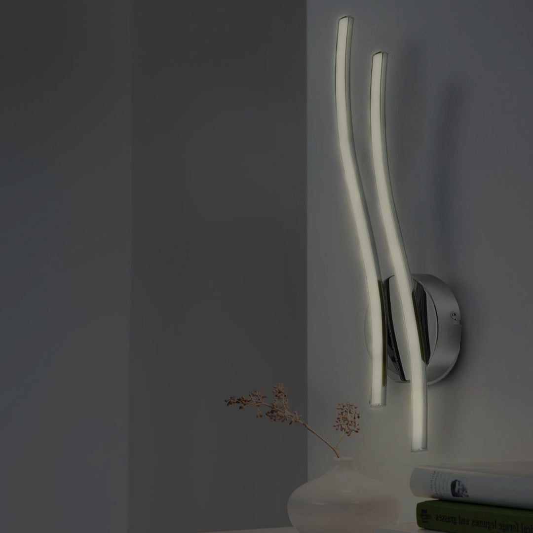 Eglo 96332 Valmora 1-Light Curved White/Chrome LED Wall Light