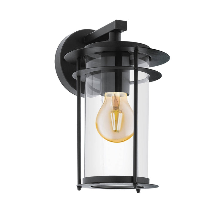 Eglo 96239 Valdeo 1-Light Exterior Wall Light With A Clear Cylinder Glass Shade