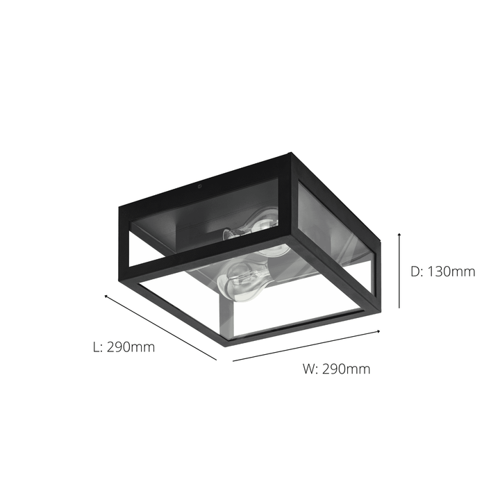 Eglo 99122 Amezola 2-Light Caged Wall or Ceiling Light