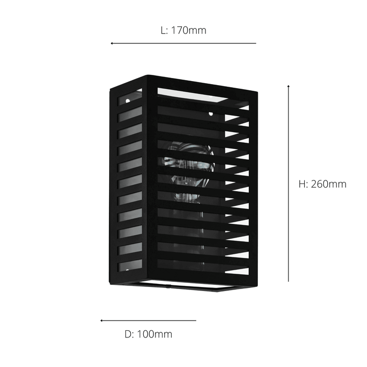 Eglo 900136 Alamonte 3 Black Caged Outdoor Wall Light