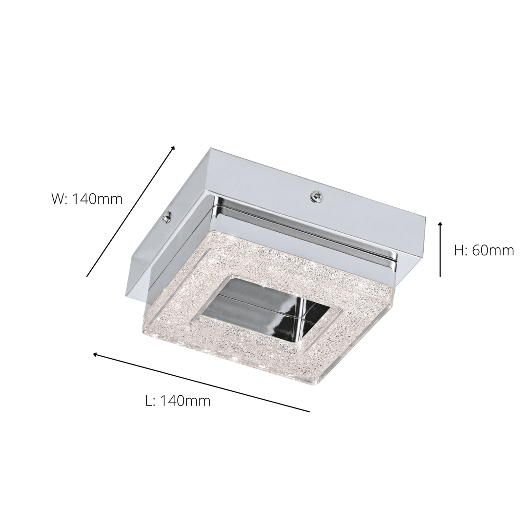 Eglo 95655 Fradelo LED Chrome/Crystal Wall & Ceiling Light