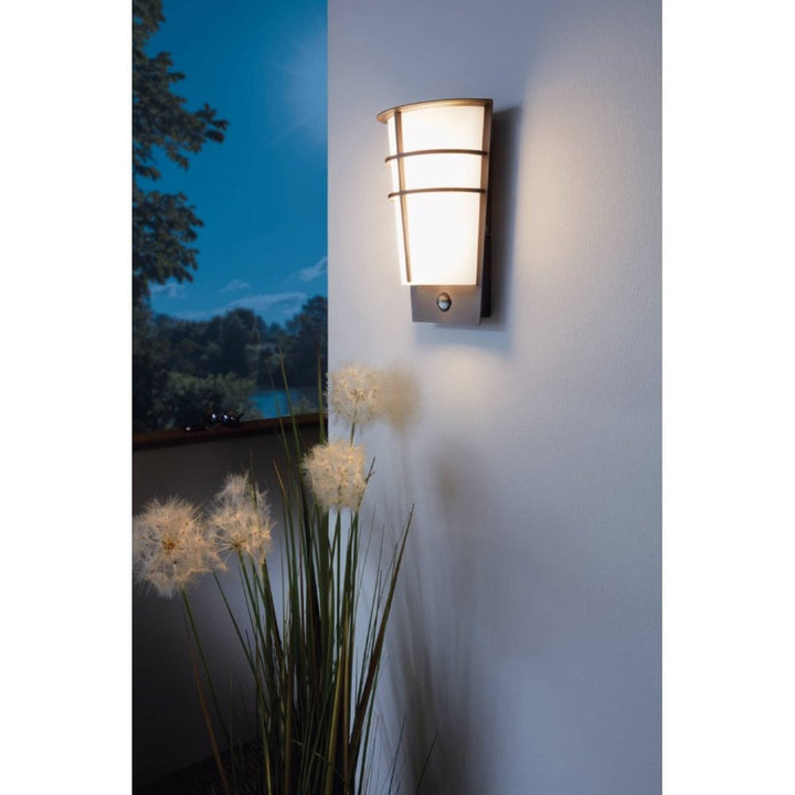 Eglo 96018 Breganzo 1 LED Black/White Curved Exterior Wall Light