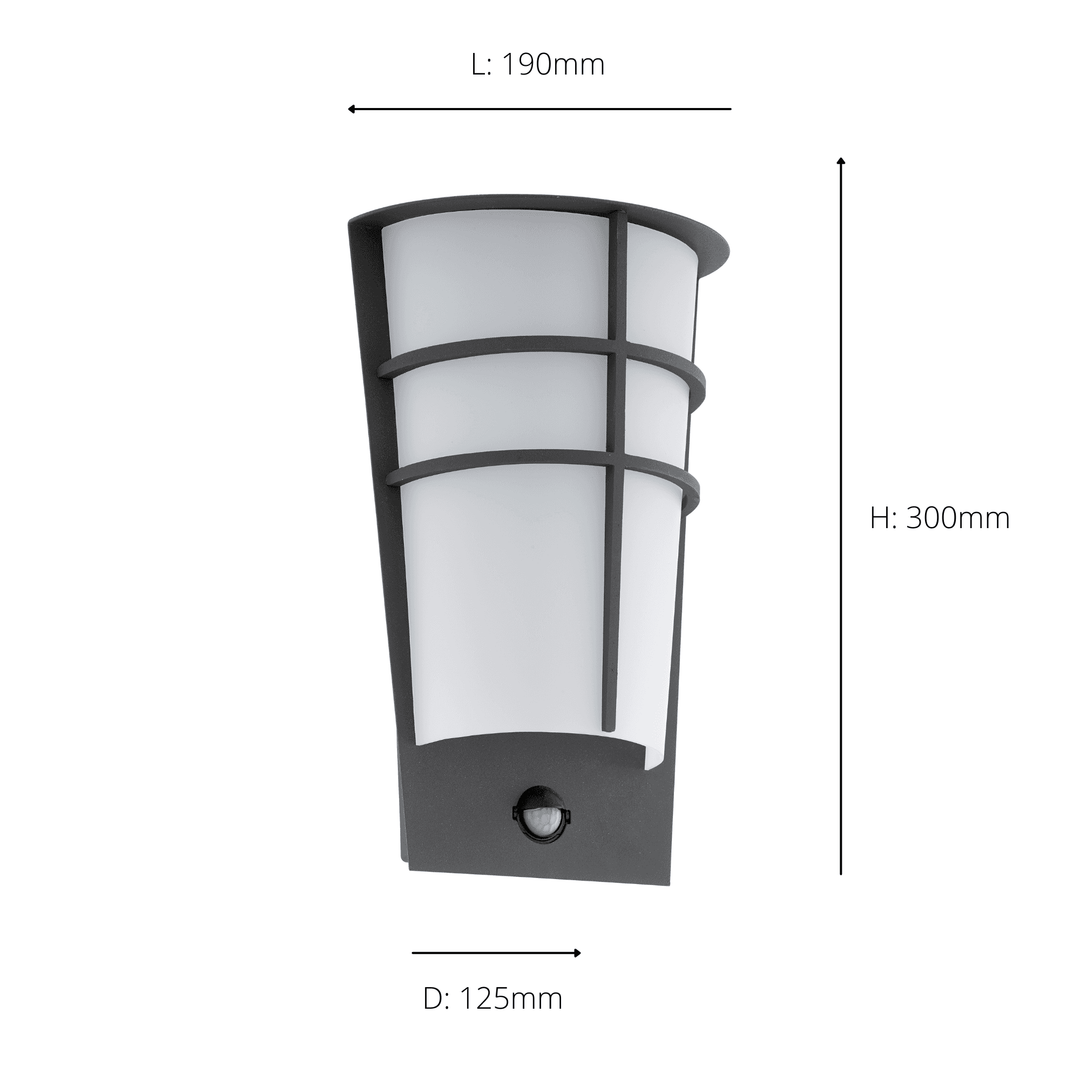 Eglo 96018 Breganzo 1 LED Black/White Curved Exterior Wall Light