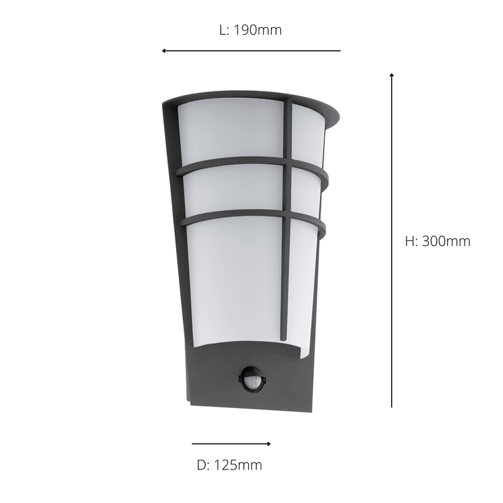 Eglo 96018 Breganzo 1 LED Black/White Curved Exterior Wall Light
