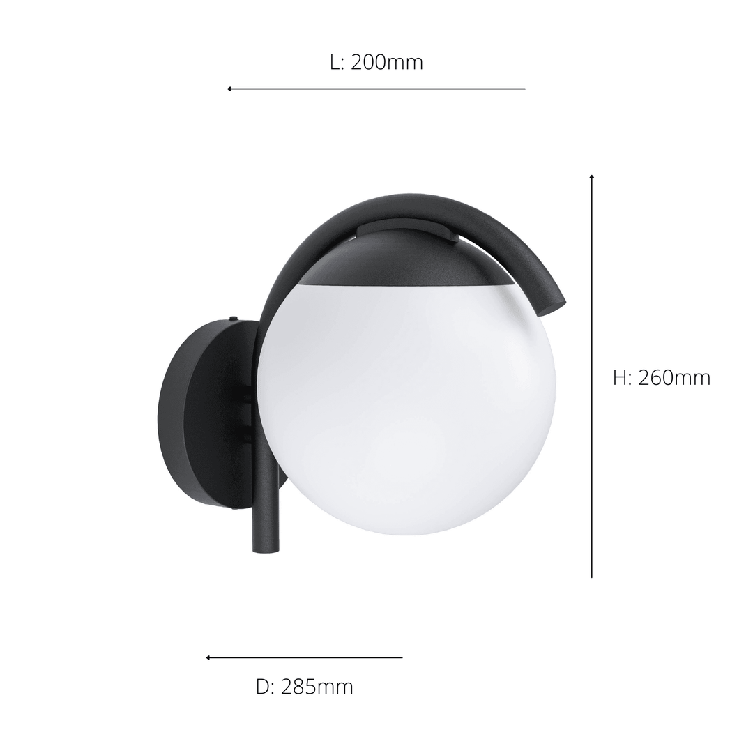 Eglo 98731 Prata Vecchia Black & White Exterior Wall Light