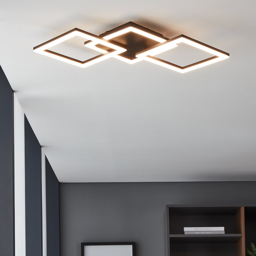 Eglo 900317 Paranday-Z Black Steel Smart Control, Colour Changing Ceiling Light