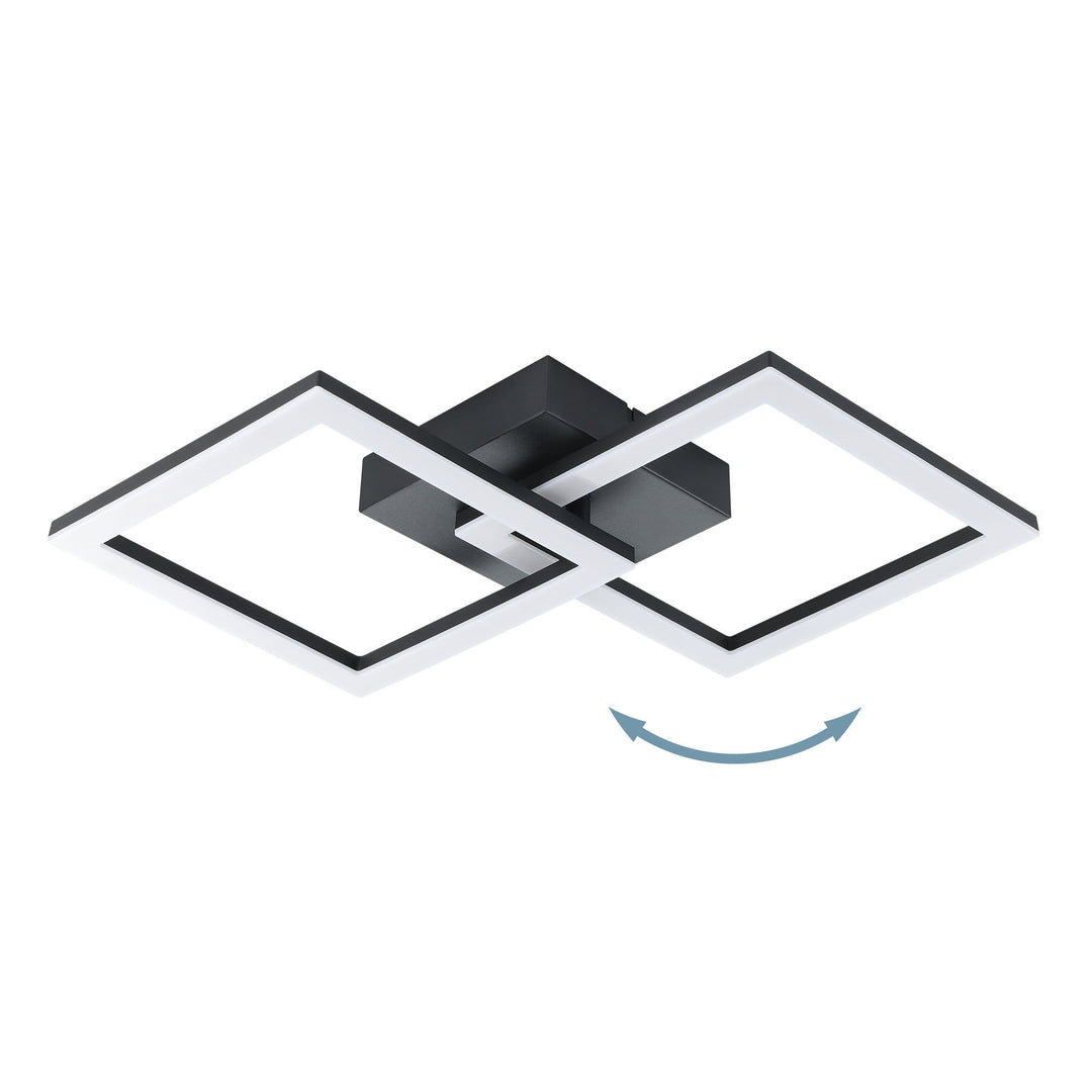 Eglo 74058 Basic Huerta-E Black Steel & Plastic Eco Friendly LED Ceiling Light, 3000K