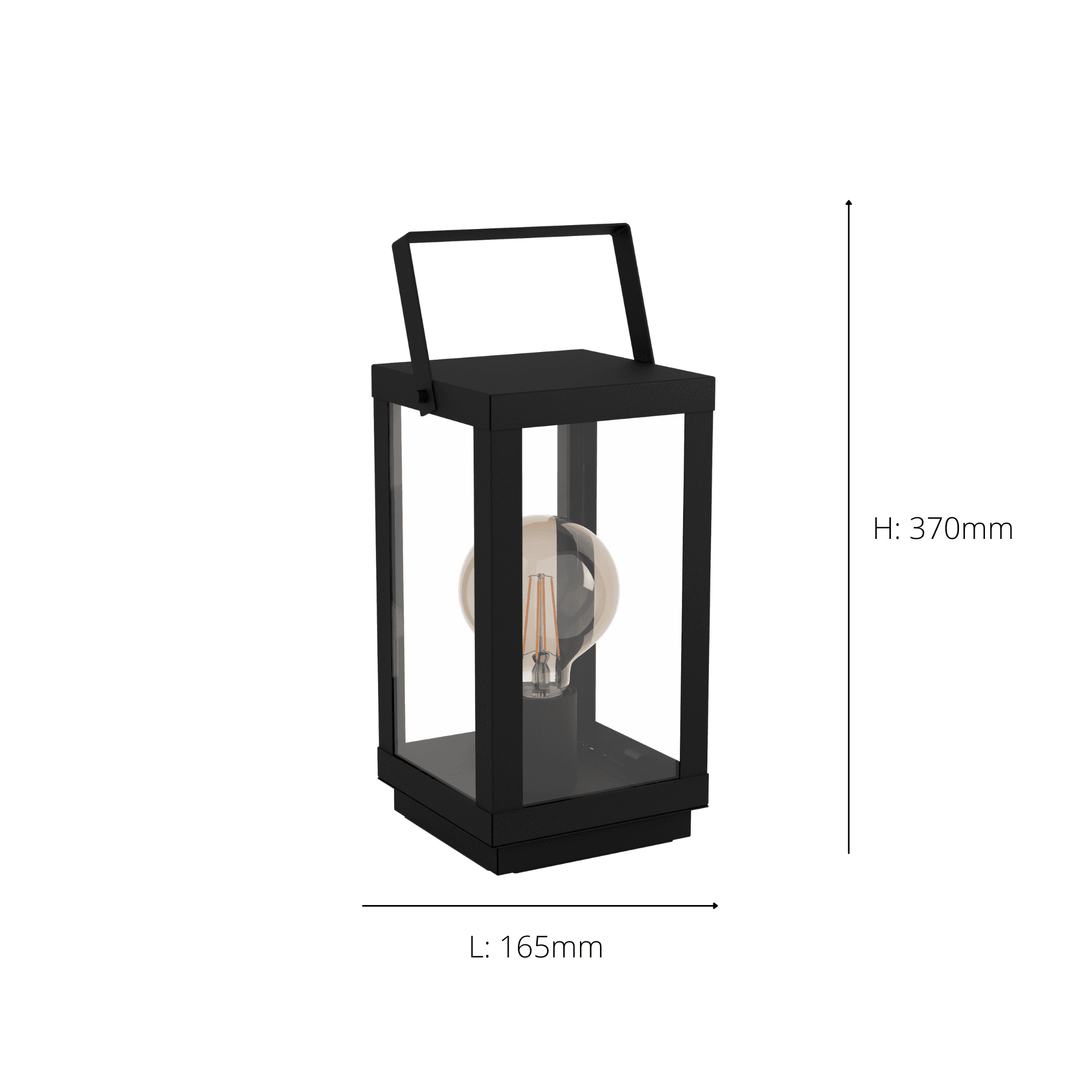 Eglo 43623 Bradford 1 1-Light Caged Black Lantern Table Lamp