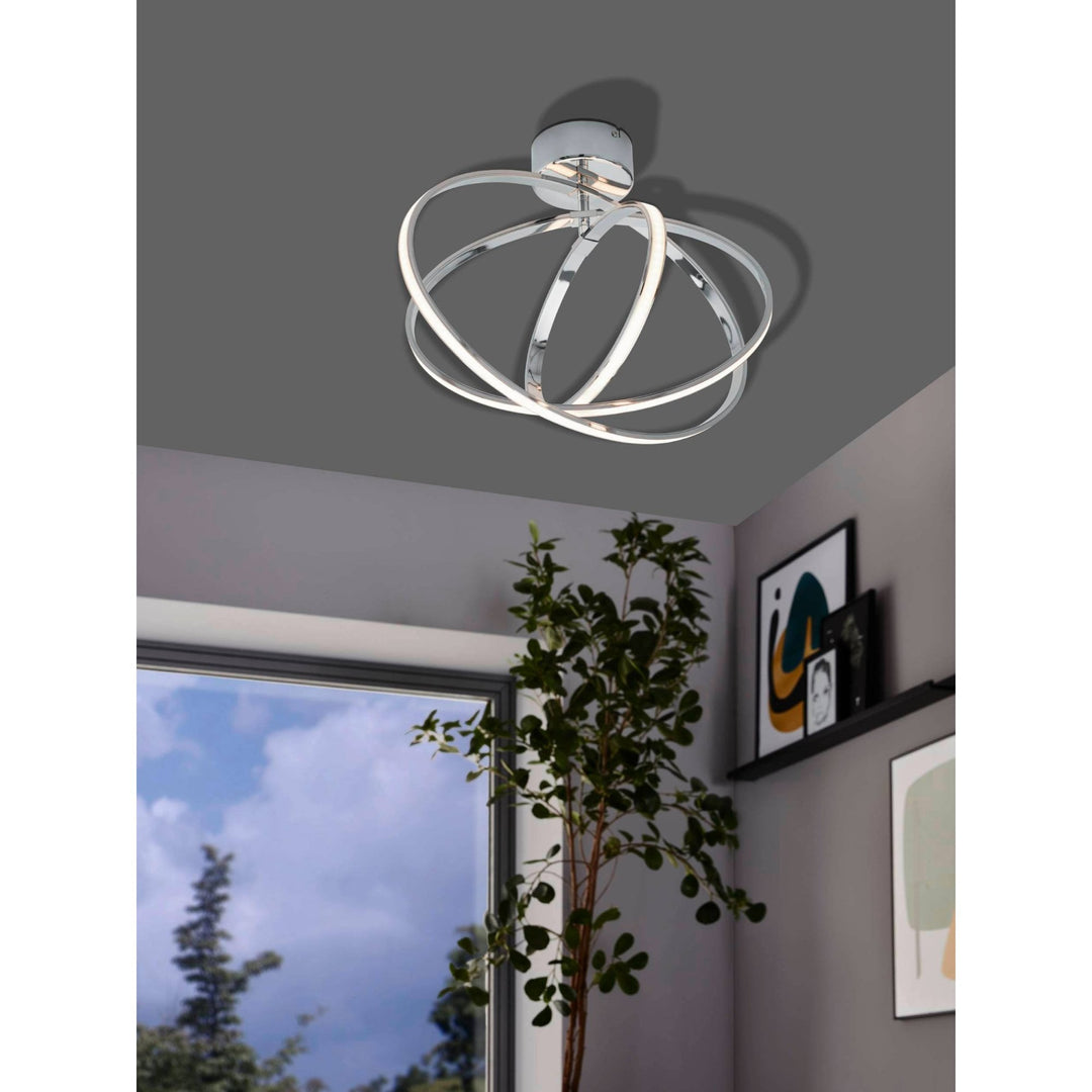 Eglo 96329 Selvina 1-Light LED Knotted White/Chrome Ceiling Light