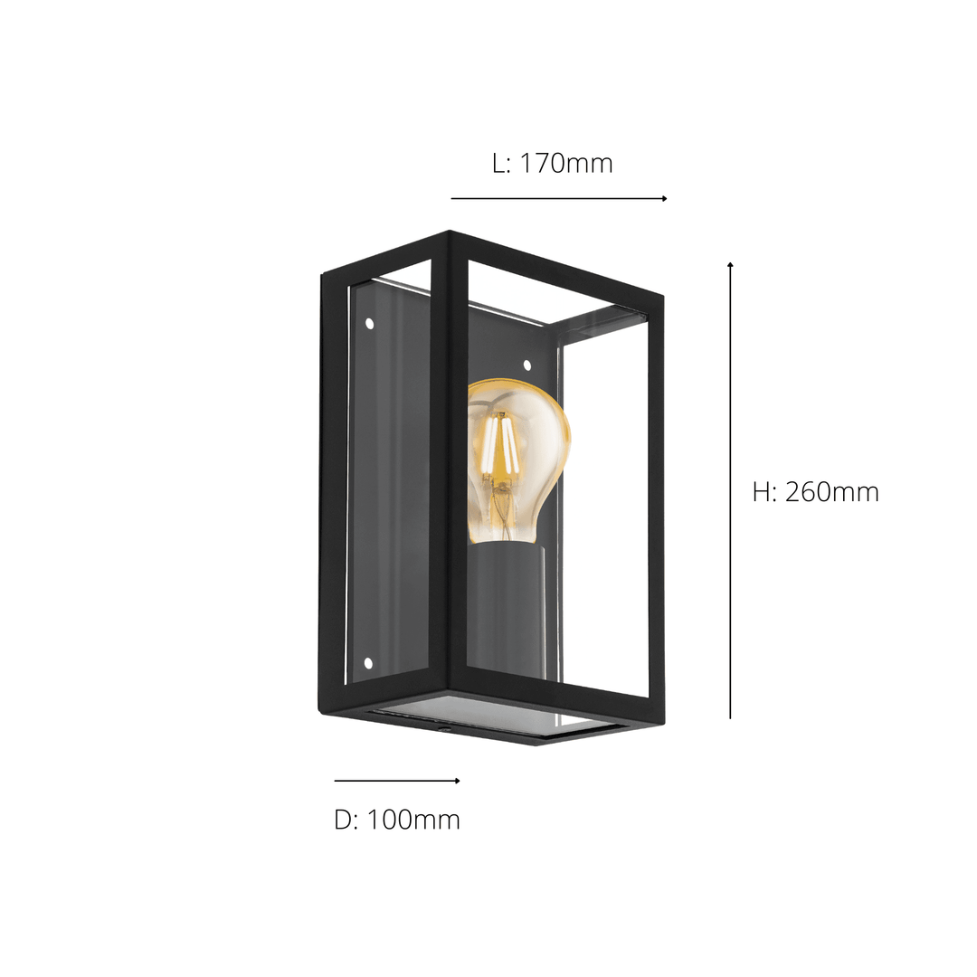 Eglo 94831 Alamonte 1 1-Light Caged Industrial Exterior Wall Light