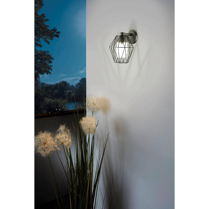Eglo 97226 Canove 1-Light Caged Black Exterior Wall Lamp
