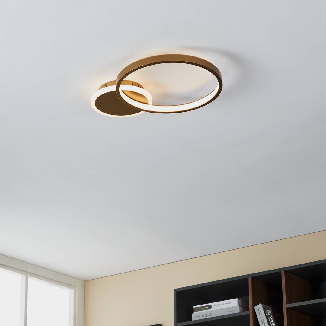 Eglo 900423 Gafares LED Gold & White Flush Ceiling Light