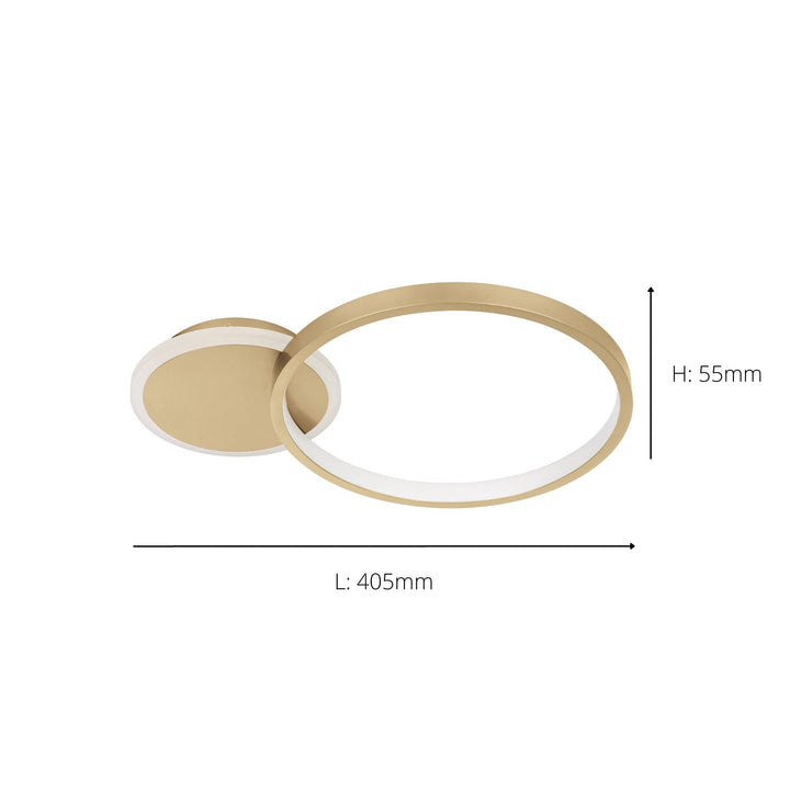 Eglo 900423 Gafares LED Gold & White Flush Ceiling Light
