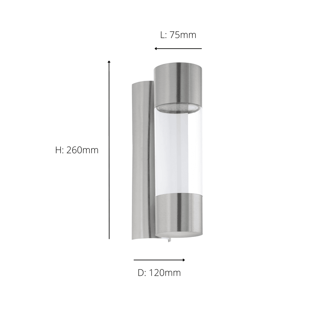 Eglo 96013 Robledo Cylindrical Steel/Plastic LED Outdoor Wall Light