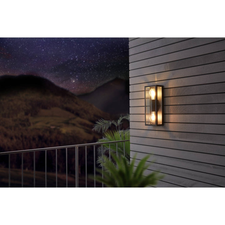 Eglo 98273 Alamonte 1 2-Light Caged Industrial Exterior Wall Light